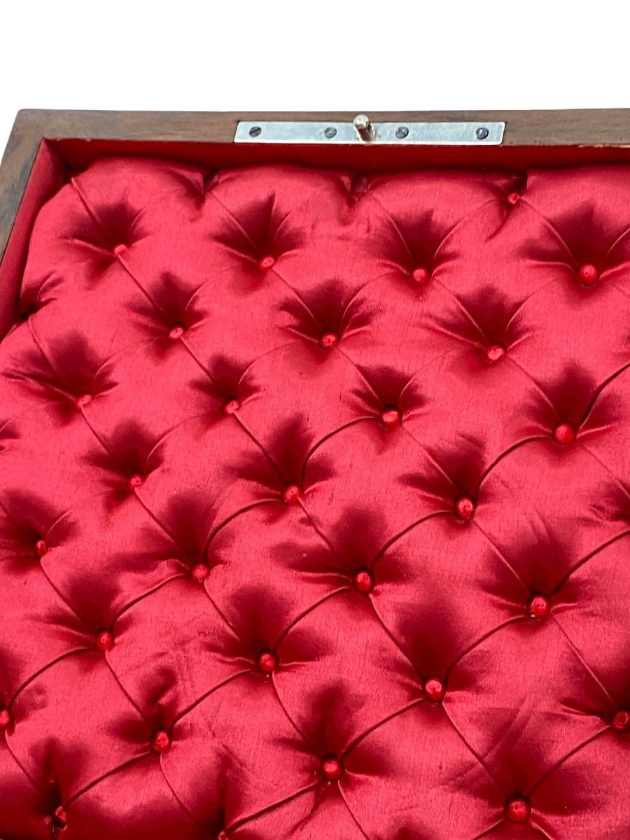 Boîte à Bijoux d'Epoque Napoléon III en Marqueterie Bois et Os - -photo-1