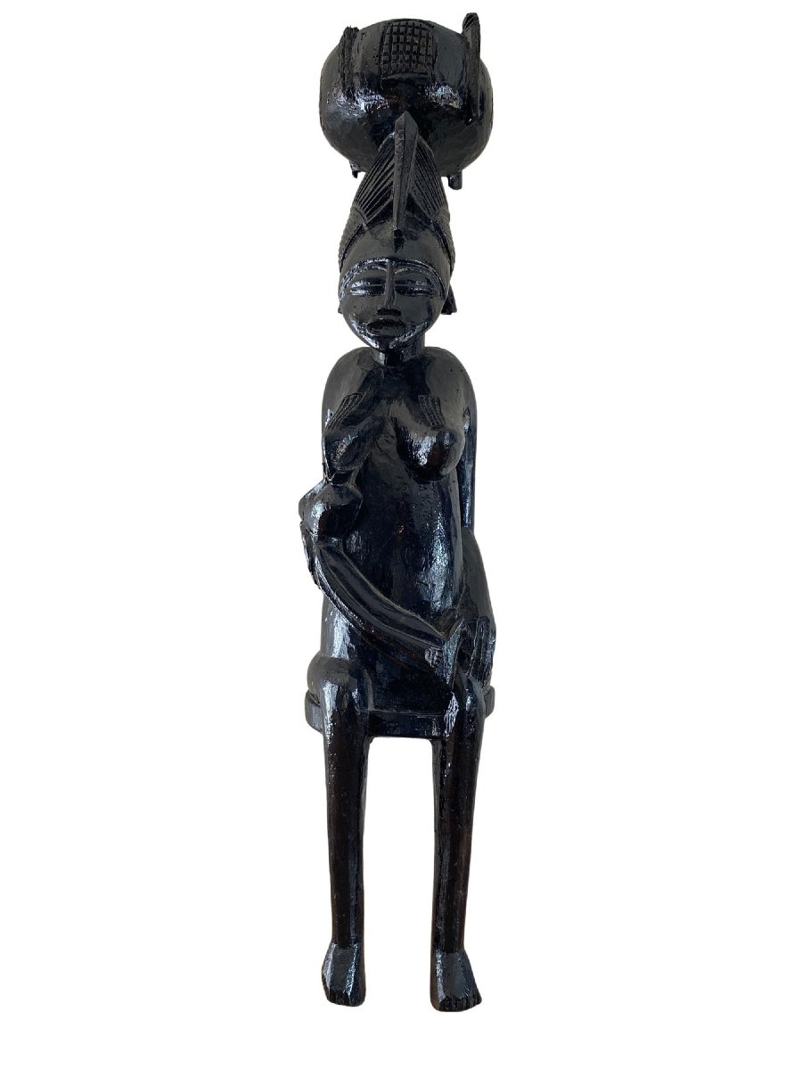 Senufo Sculpture - Motherhood - 80 Cm - Ivory Coast-photo-3