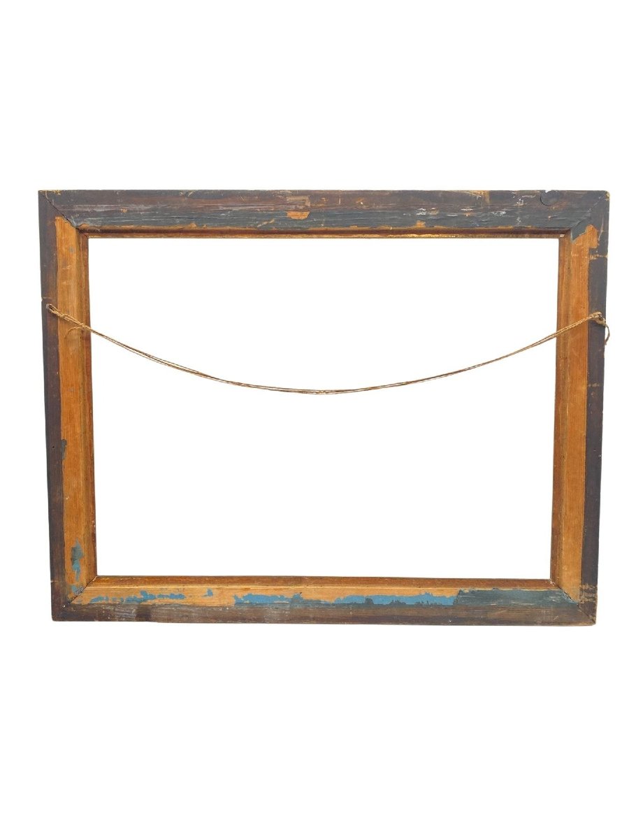 Grand Cadre en Bois Doré à La Feuille - 72x56cm - XIXème-photo-2