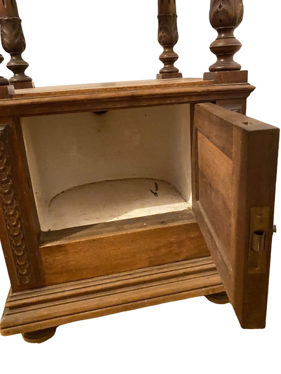Chevet en Bois et Marbre Rose - Fin XIXème - Style Henri II-photo-3