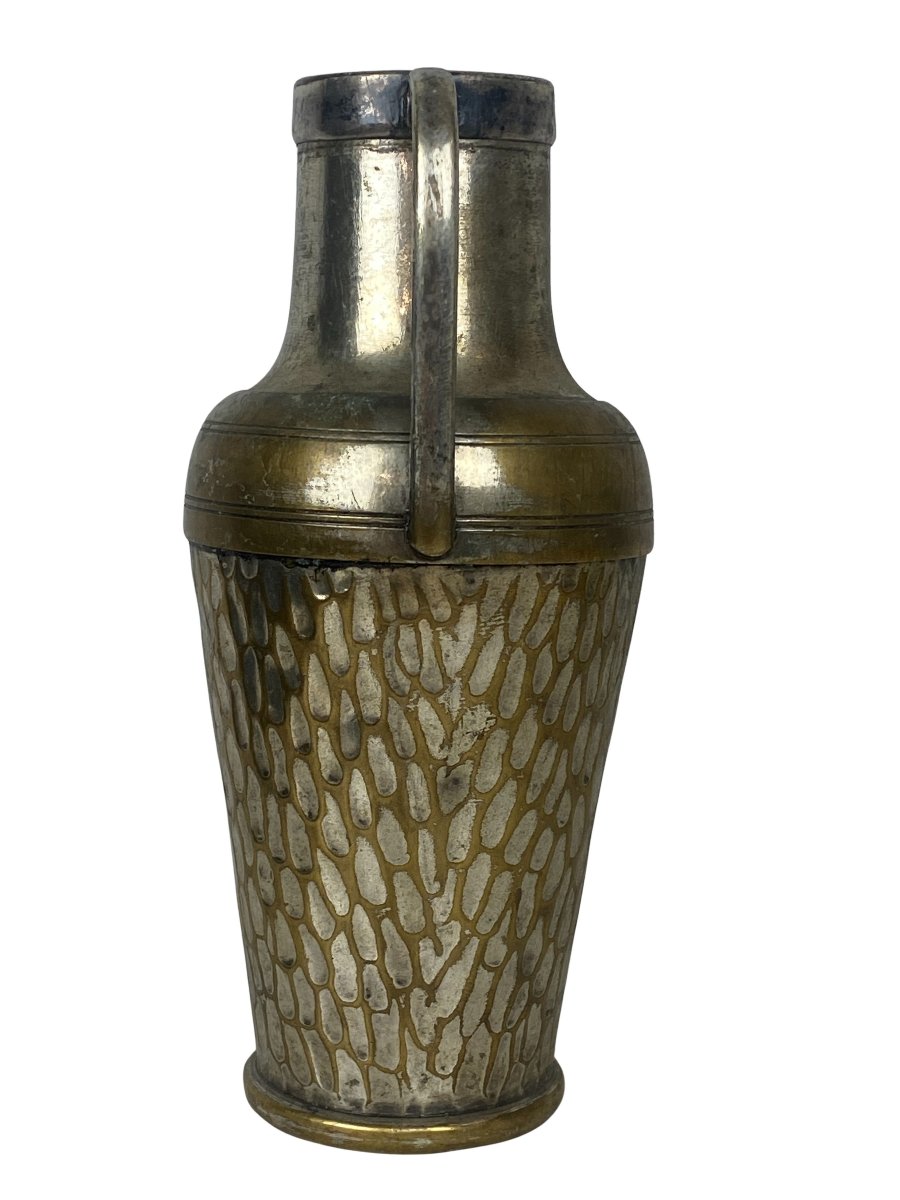 Hammered Brass Vase By Gebrüder Bing, Nuremberg—circa 1900-photo-4