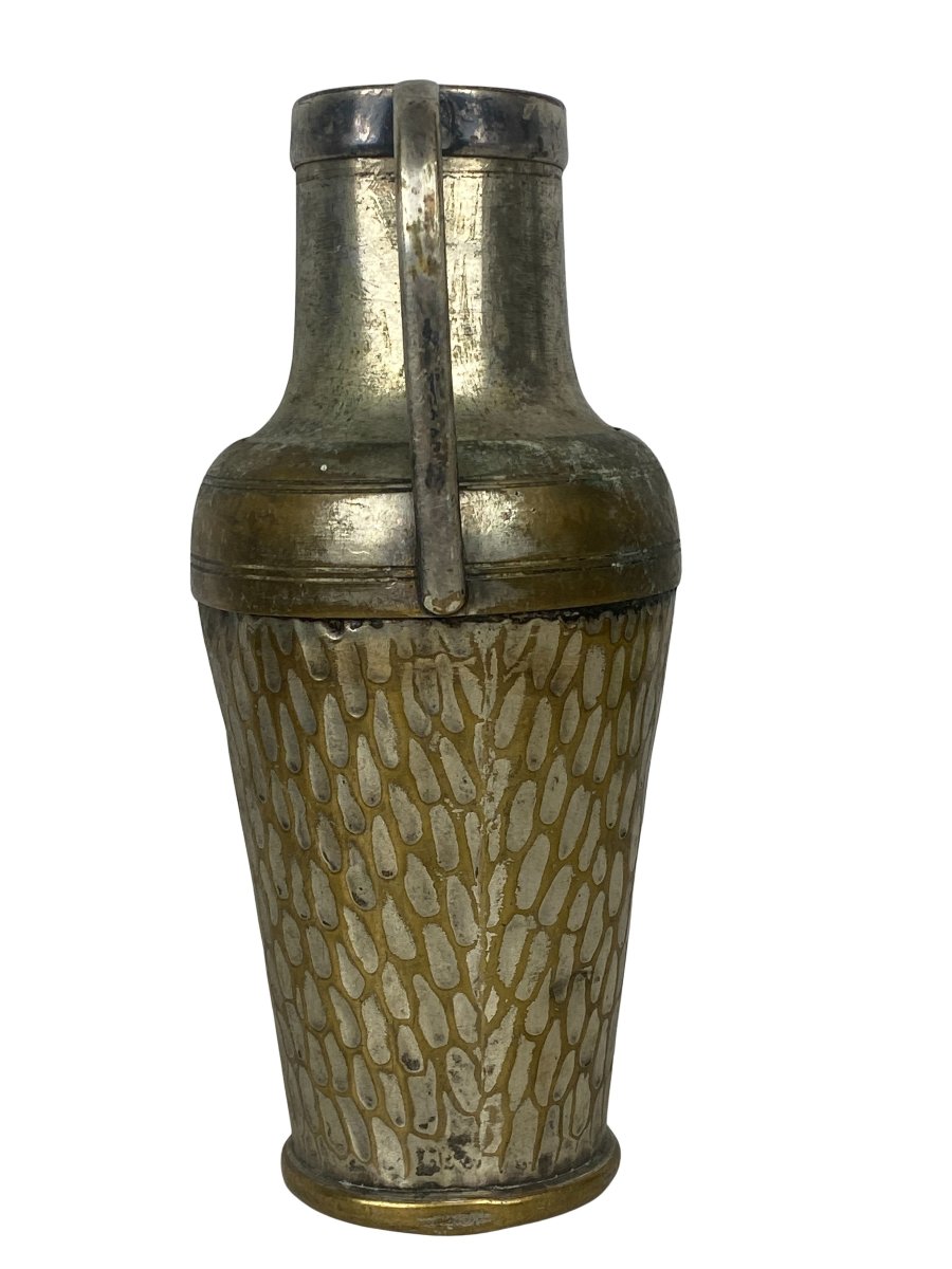 Hammered Brass Vase By Gebrüder Bing, Nuremberg—circa 1900-photo-2
