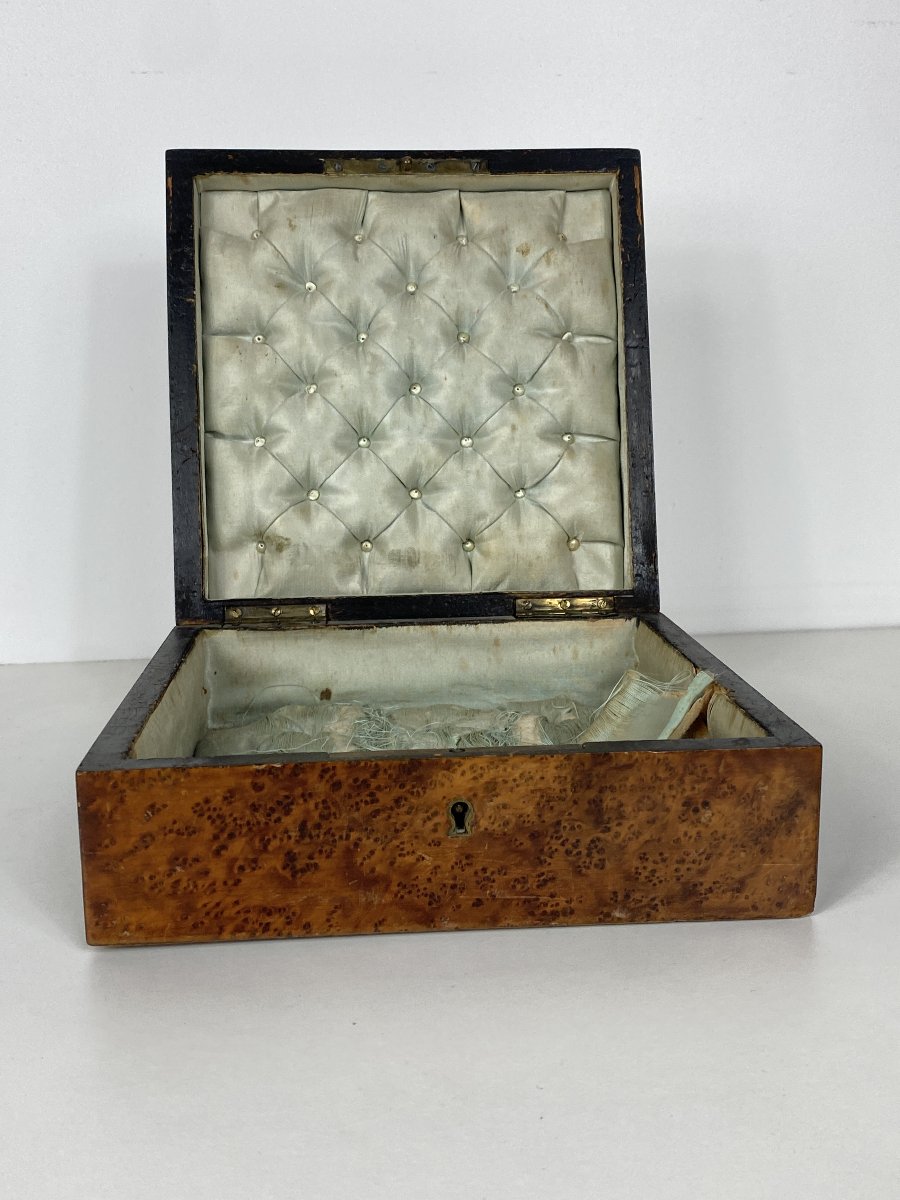 Napoleon III Marquetry Box, 20x8x20 Cm—19th Century-photo-2