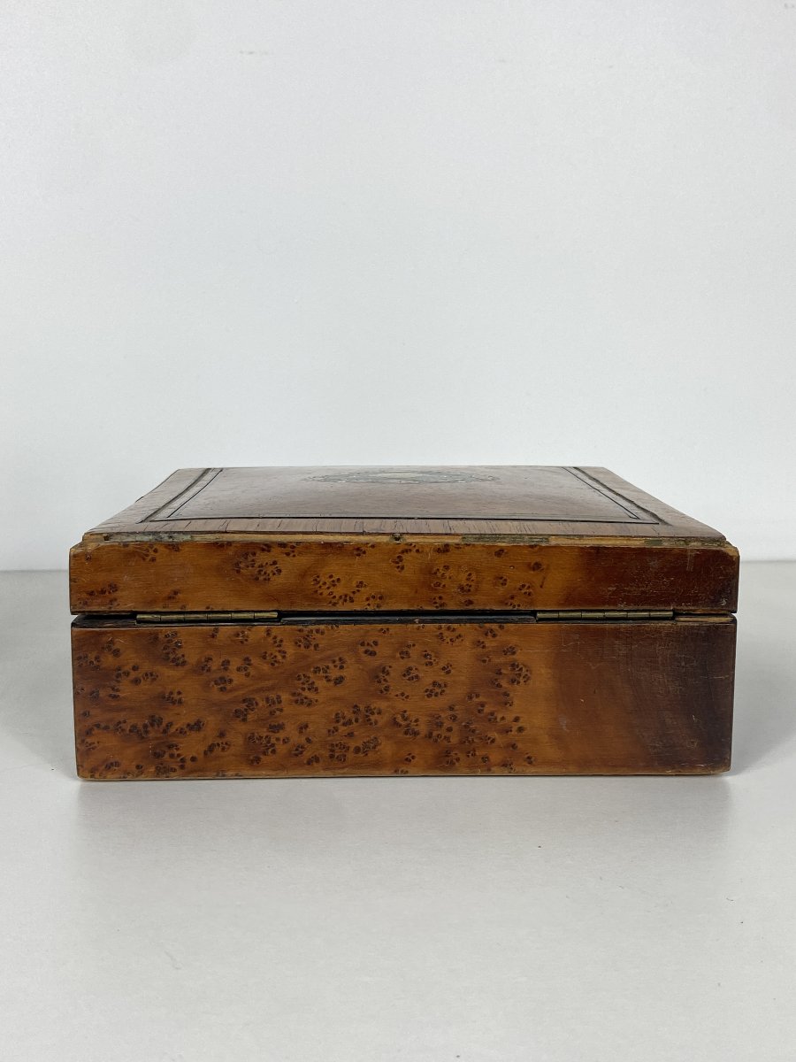 Napoleon III Marquetry Box, 20x8x20 Cm—19th Century-photo-1