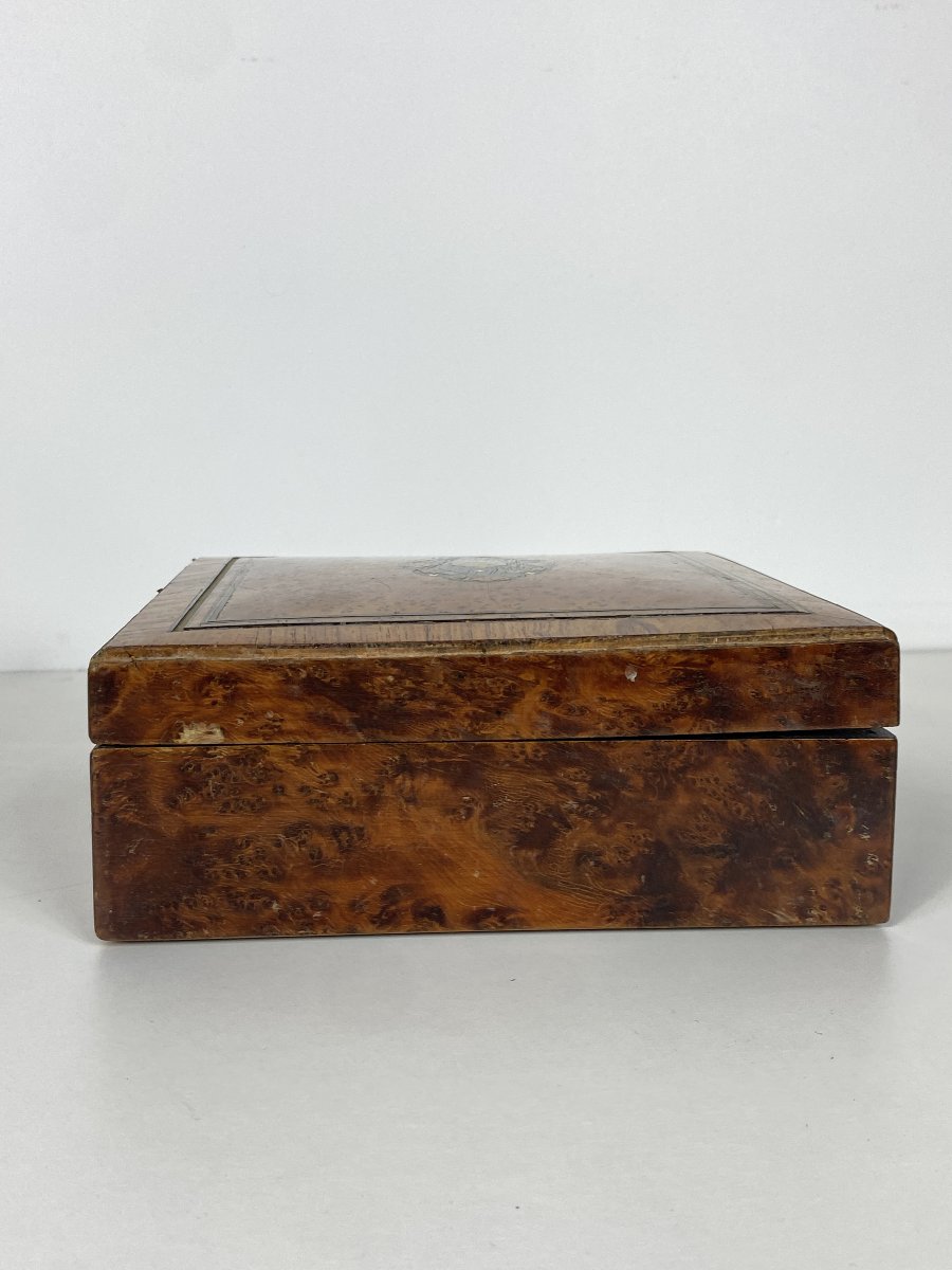 Napoleon III Marquetry Box, 20x8x20 Cm—19th Century-photo-3