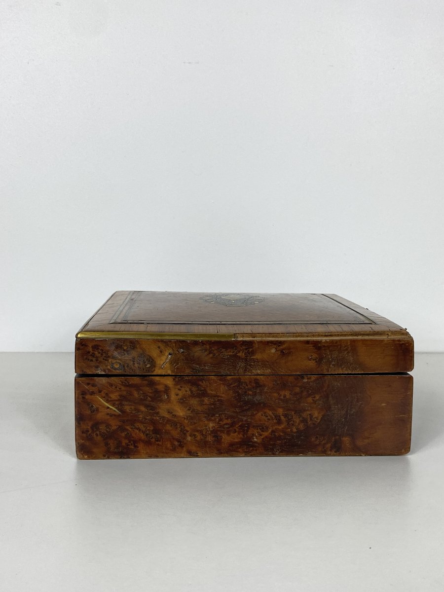 Napoleon III Marquetry Box, 20x8x20 Cm—19th Century-photo-5