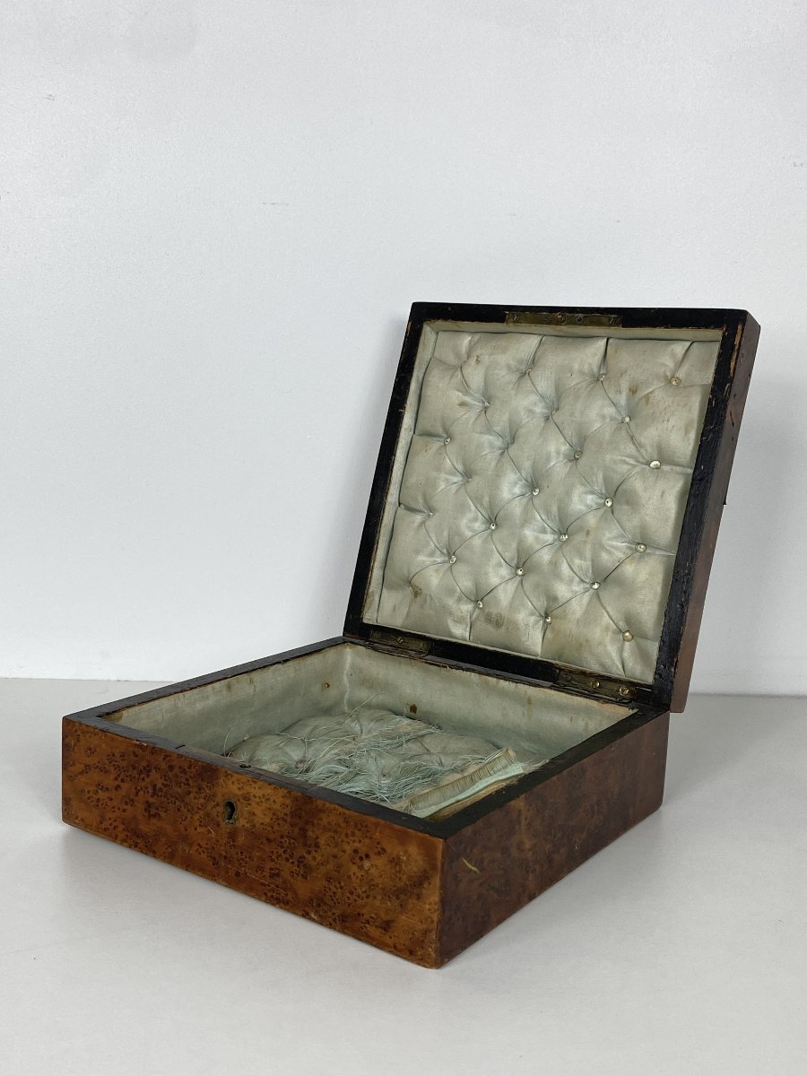 Napoleon III Marquetry Box, 20x8x20 Cm—19th Century-photo-6