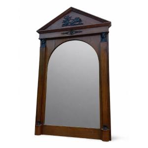 Grand Miroir en Bois Style Retour D'Egypte - 85x140cm - Circa 1900