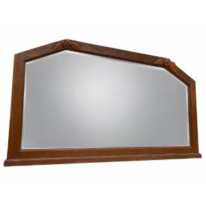 Important Miroir Art Déco en Bois Massif - 120x65cm