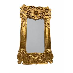 Miroir Mural de Style Art Nouveau - 1970 - 40x70cm
