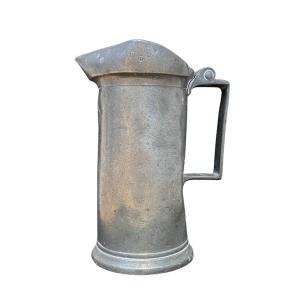 Pewter Pitcher By Albert & Muller In Lille - 24 Cm