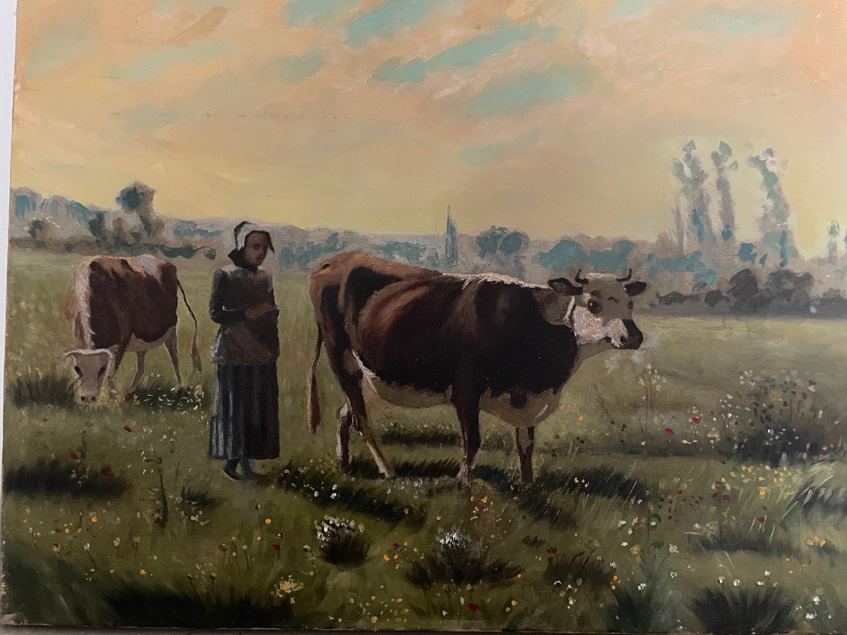 The Shepherdess And Her Cows