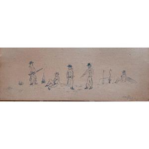 Cowboys Around A Fire 