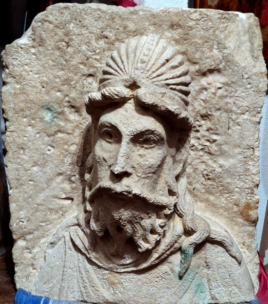 Tres Rare Buste Roman En  Pierre ' Le Christ' Art Francaise Du XII° Siecle