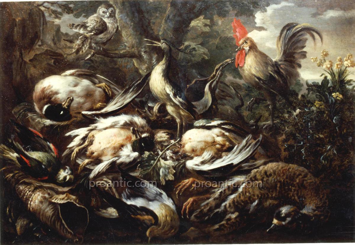 Dipinto Ad Olio Su Tela Di Felice Boselli  'natura Morta Con Paesaggio' 