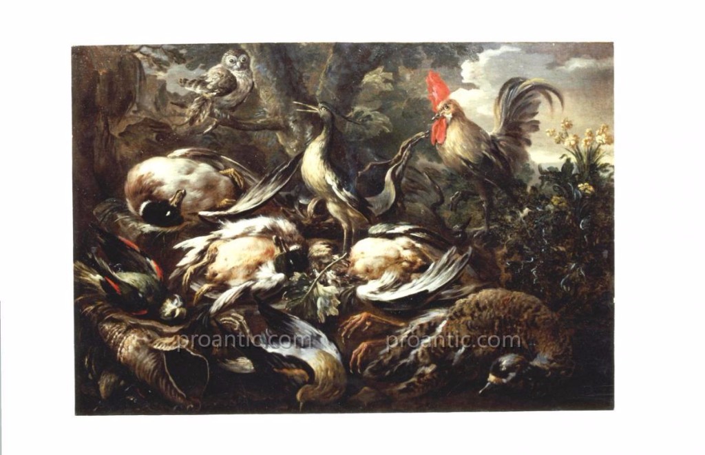 Dipinto Ad Olio Su Tela Di Felice Boselli  'natura Morta Con Paesaggio' -photo-3