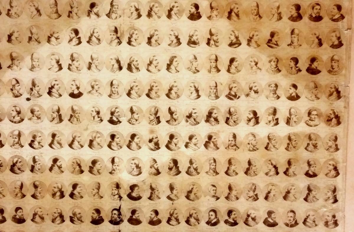Old Print 'images Of 263 Popes'-photo-2