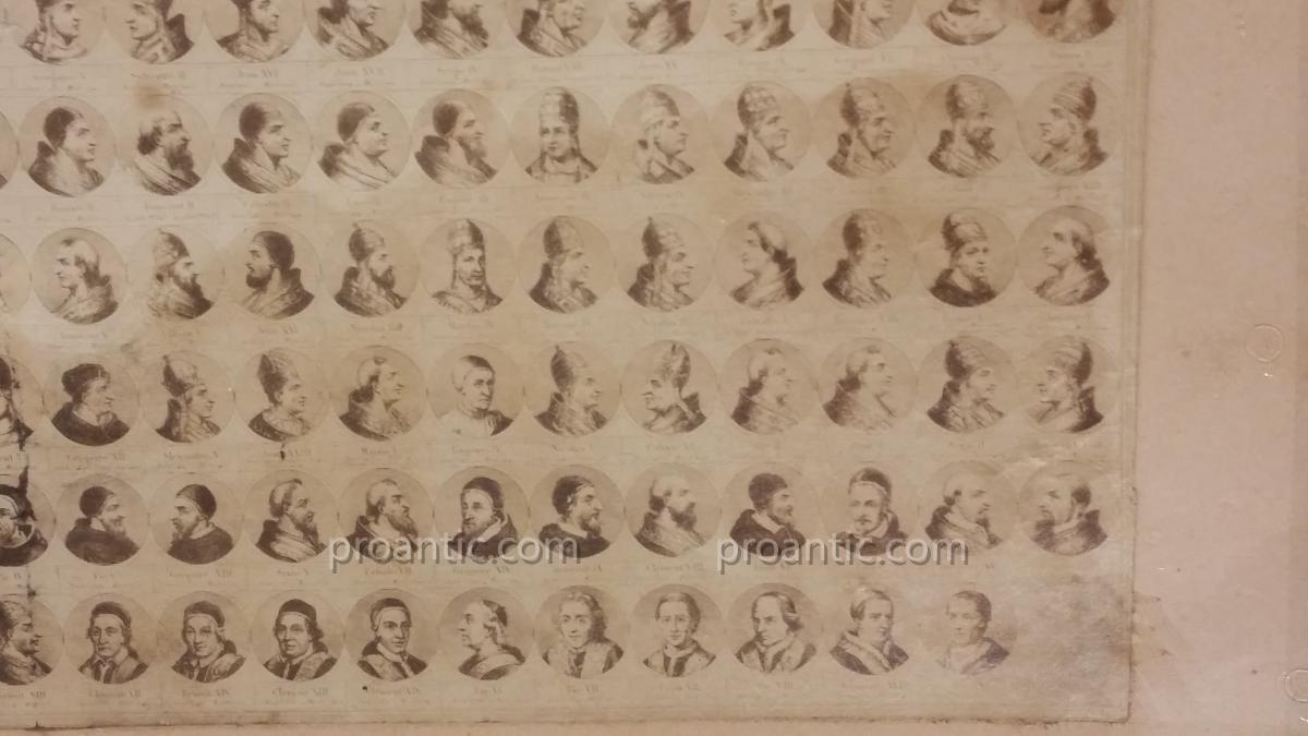 Old Print 'images Of 263 Popes'-photo-3