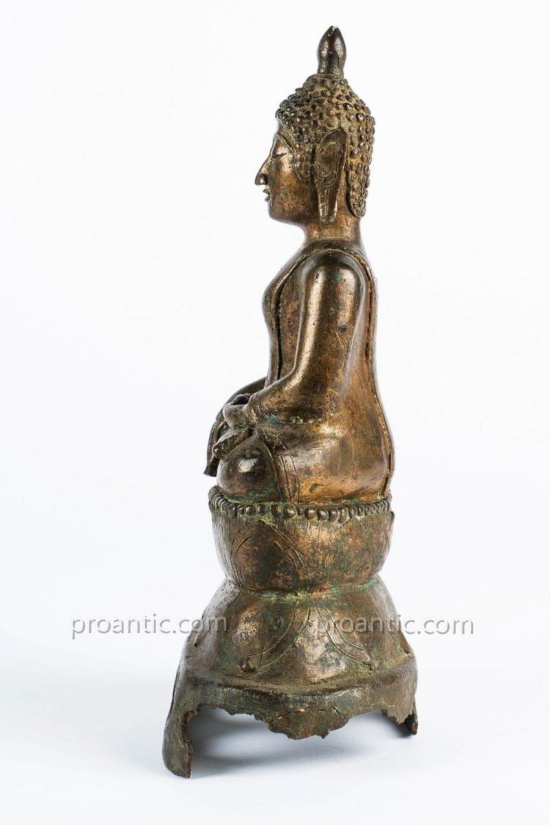 Bouddha En Bronze Du Lan - Na. Thailande, 16eme Siecle-photo-3