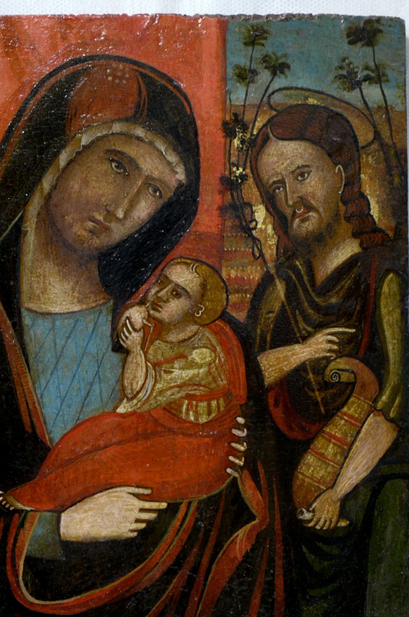 Old Icon School Veneto-cretan 'holy Family'-photo-2