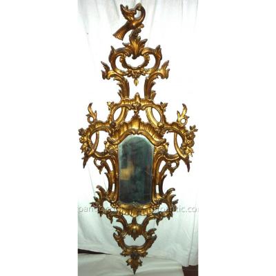 Important Pair Of Italian Mirrors In Wood Dore '