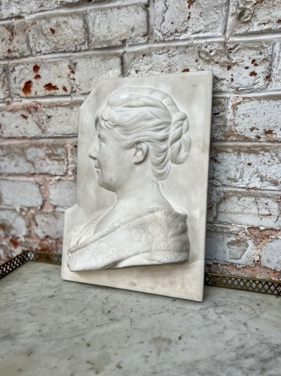 Bas Relief Sculpté En Marbre De Carrare Signé Et Daté Journès -photo-2