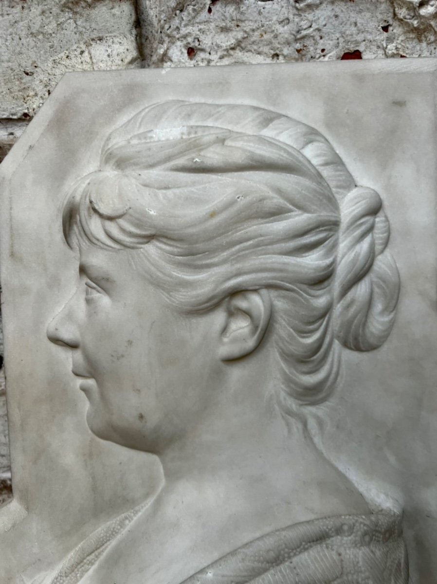 Bas Relief Sculpted In Carrara Marble Signed And Dated Journès-photo-4