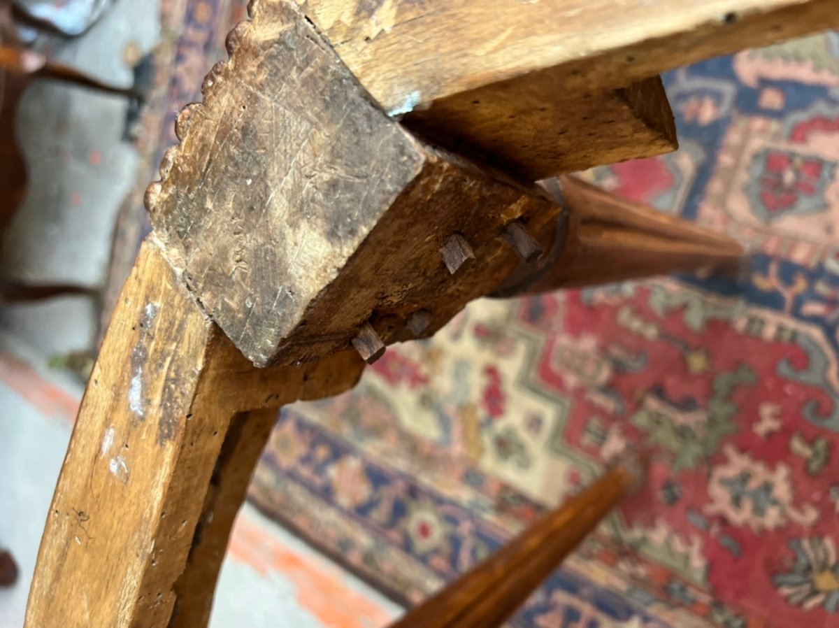 Console Demi Lune En Bois Naturel D’époque Louis XVI XVIII Eme Siècle -photo-6