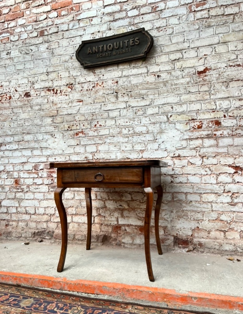 Cabaret Table In Walnut Stamped Louis XV XVIII Eme Century-photo-3