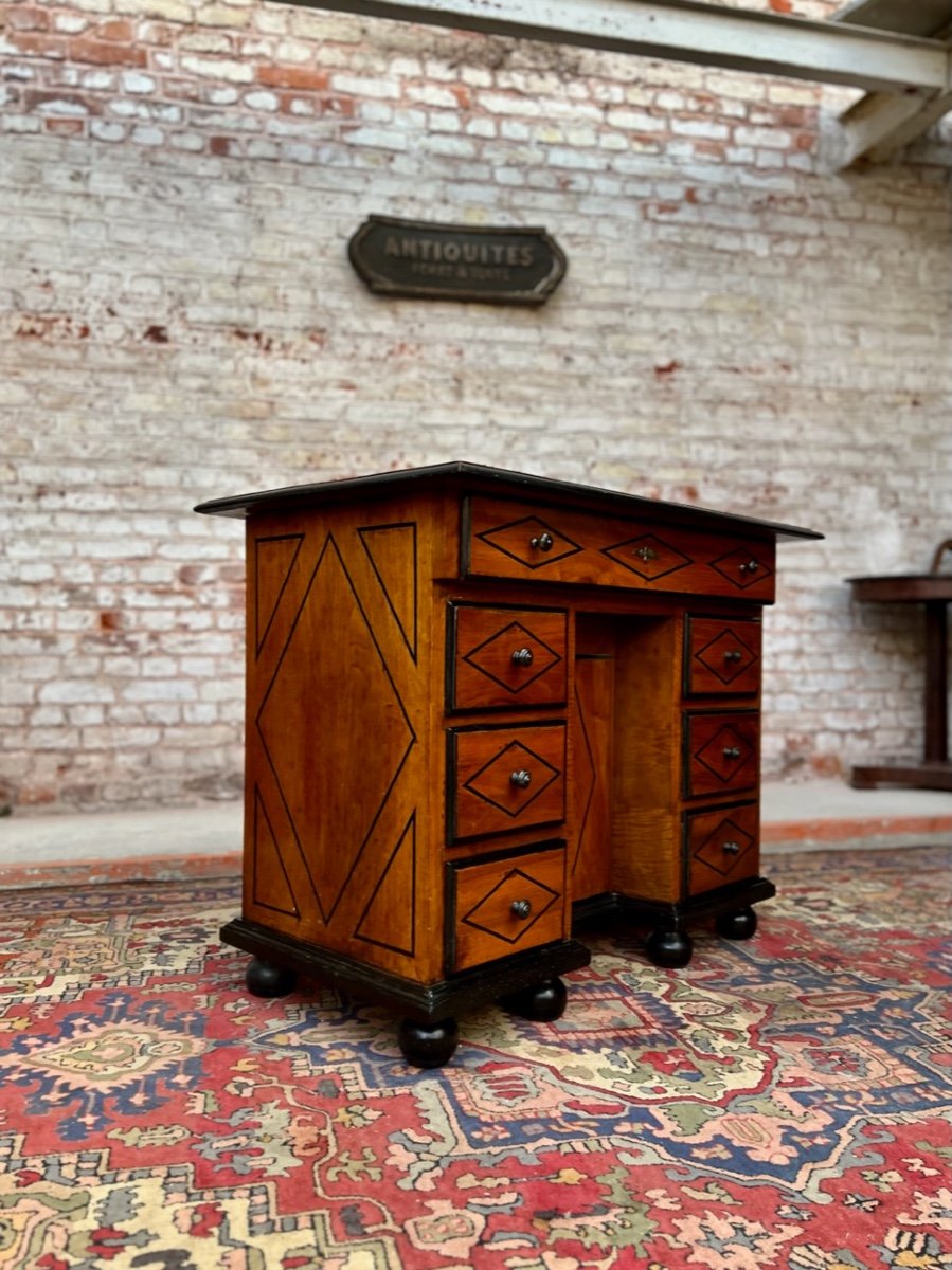 Bureau De Changer In Walnut And Blackened Wood Fillet Louis XIV Period End Of The XVII Eme Century-photo-2