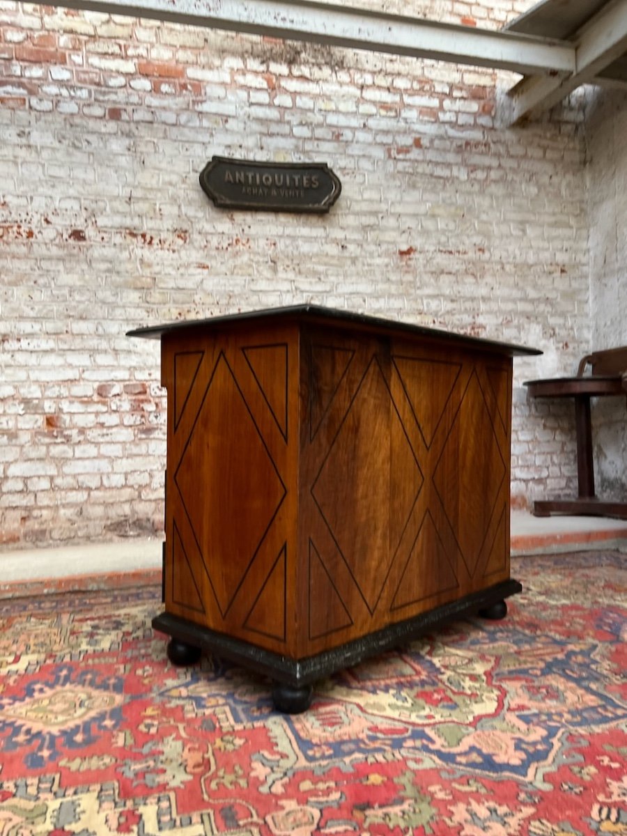 Bureau De Changer In Walnut And Blackened Wood Fillet Louis XIV Period End Of The XVII Eme Century-photo-4