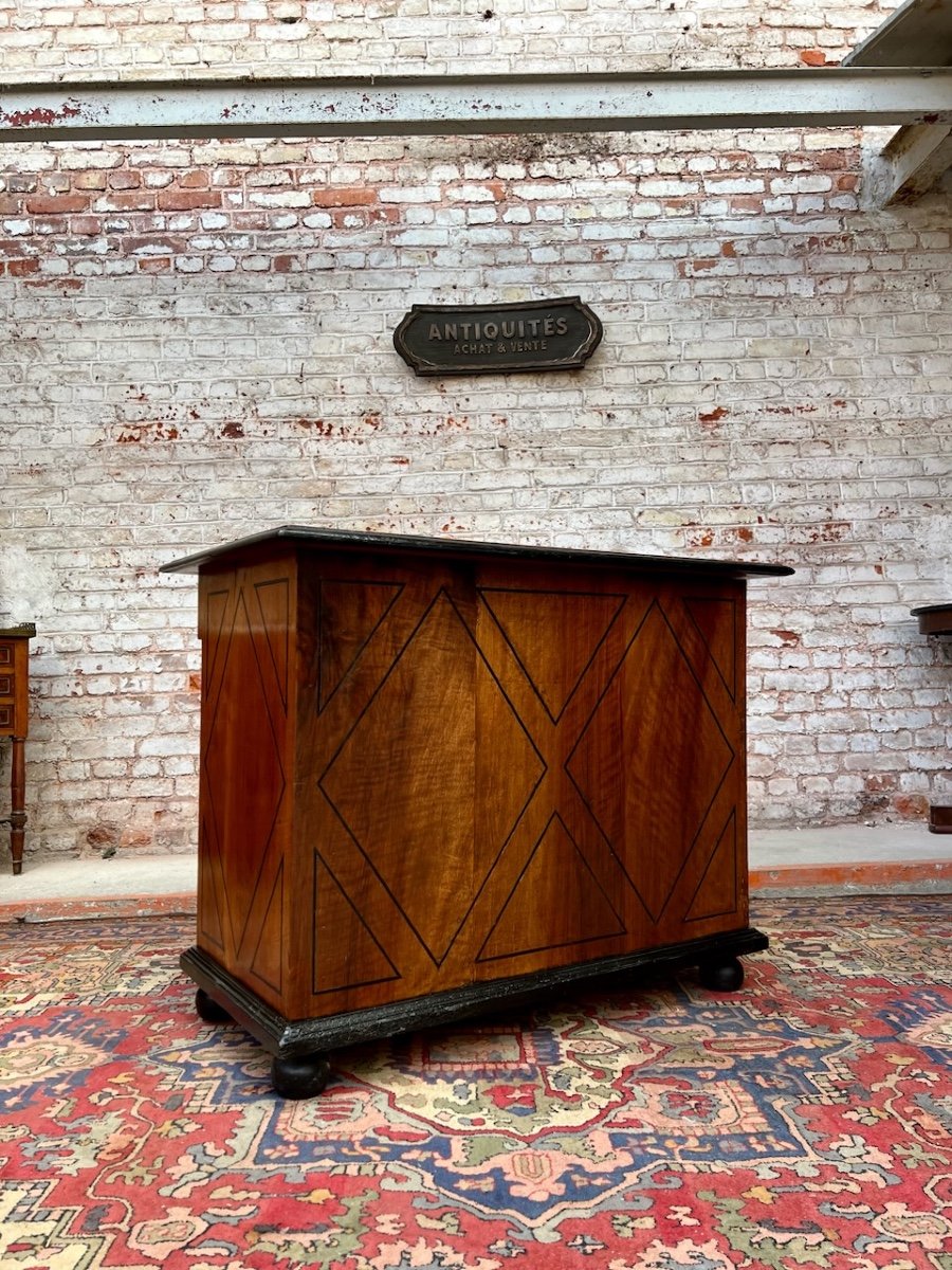 Bureau De Changer In Walnut And Blackened Wood Fillet Louis XIV Period End Of The XVII Eme Century-photo-5