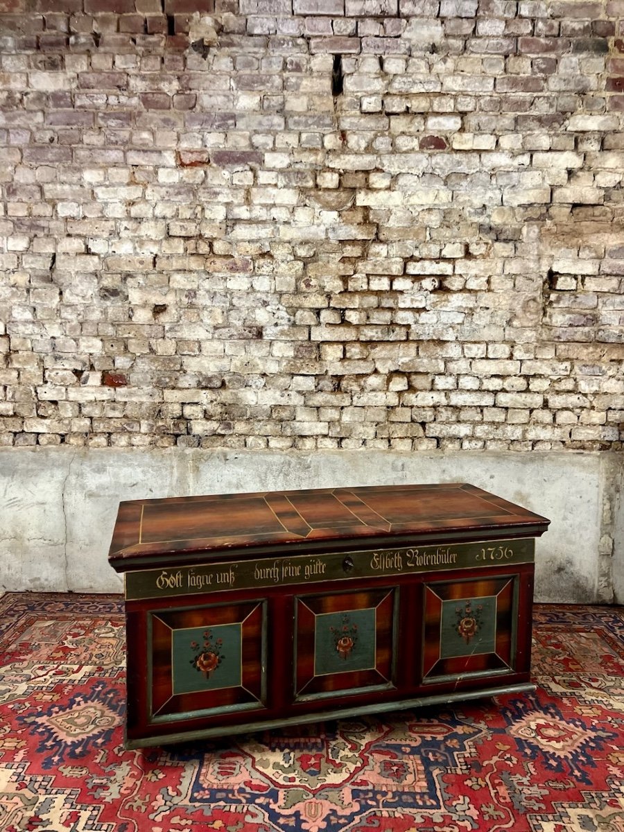 Wedding Chest Painted In Fir From The XVIII Eme Century-photo-2