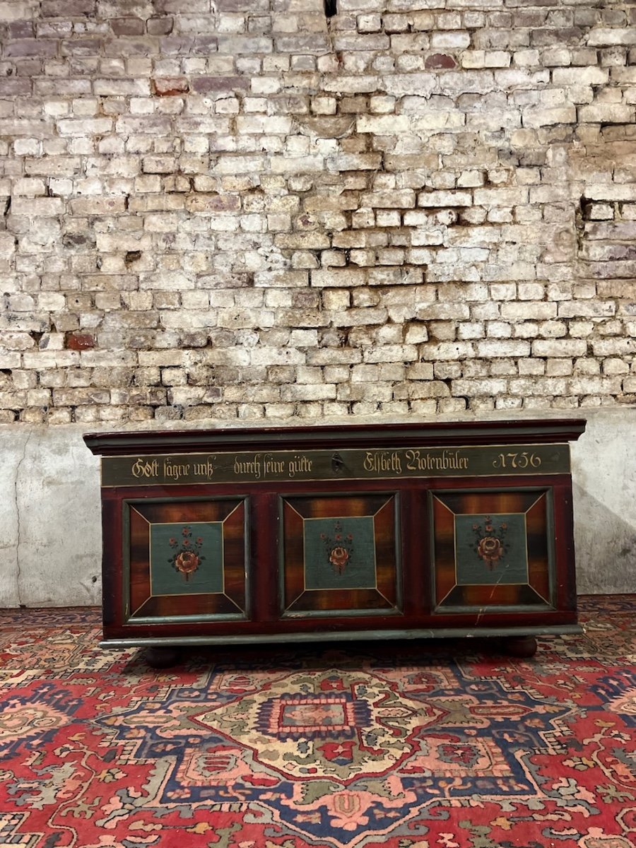 Wedding Chest Painted In Fir From The XVIII Eme Century-photo-3