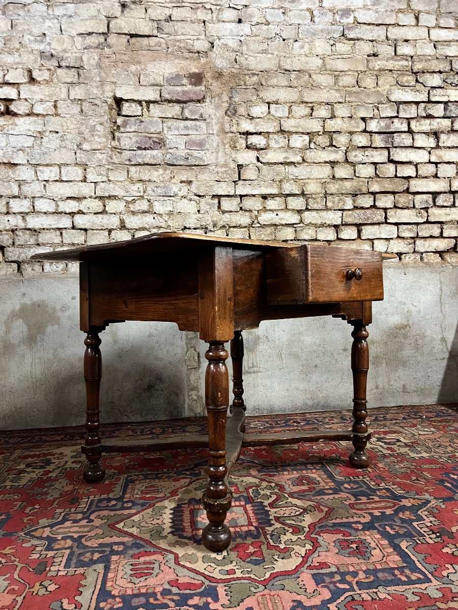 Writing Table In Natural Wood Louis XIII XVII Eme Century-photo-1