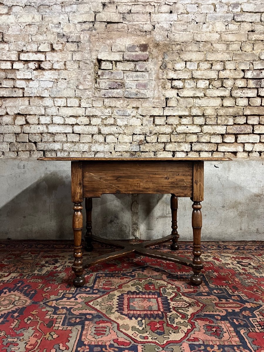 Writing Table In Natural Wood Louis XIII XVII Eme Century-photo-4