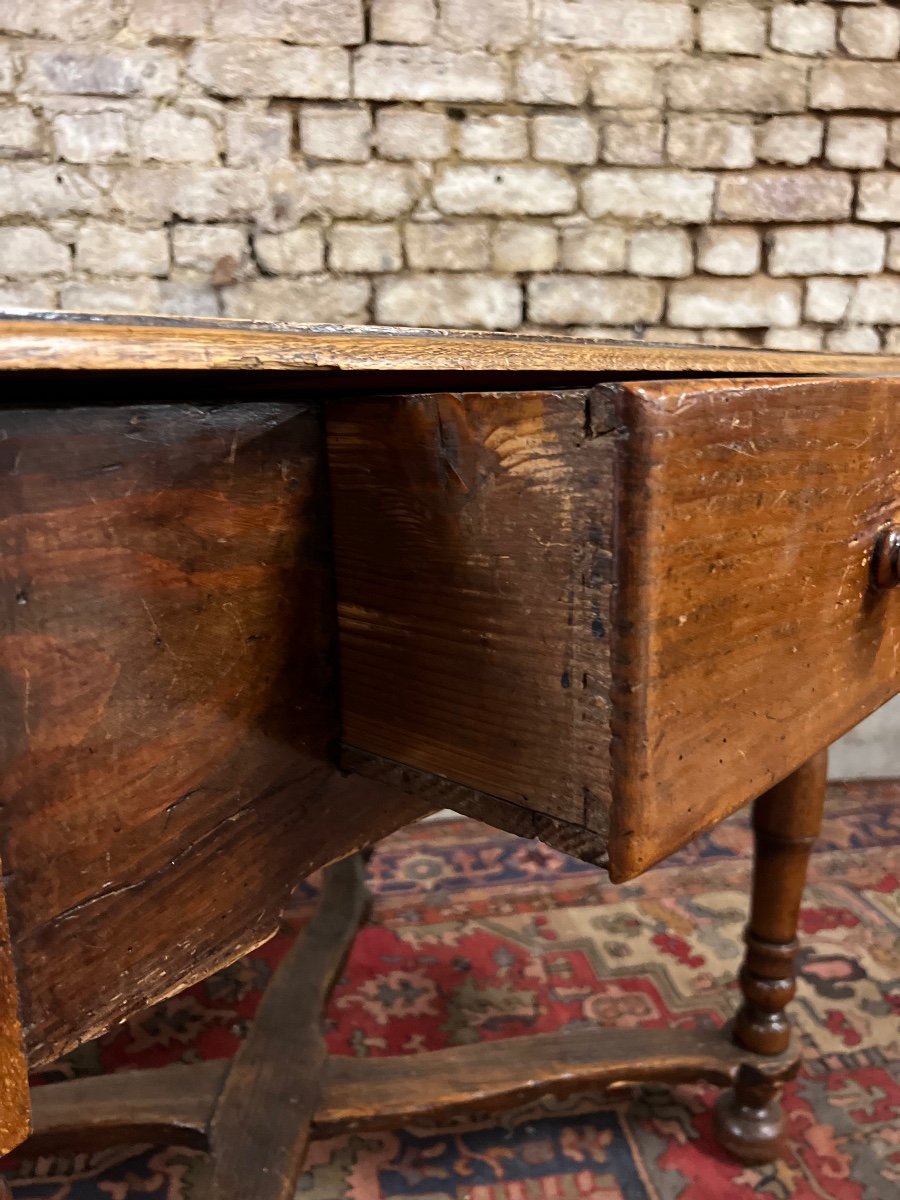 Writing Table In Natural Wood Louis XIII XVII Eme Century-photo-5