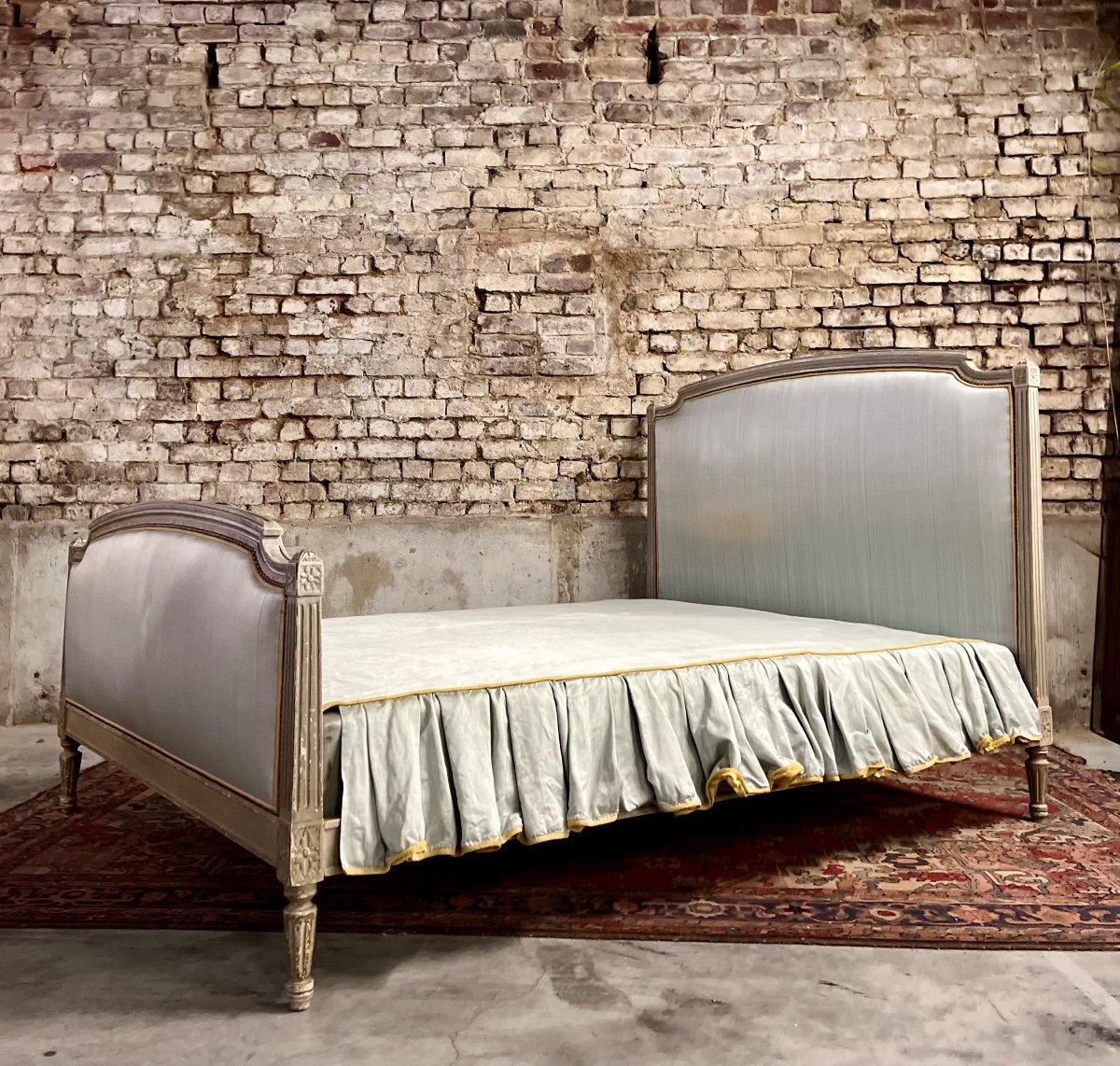 Louis XVI Style Lacquered Wood Bed XIX Eme Century-photo-2