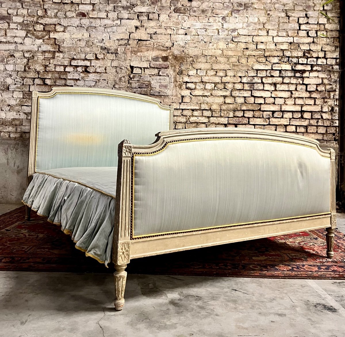 Louis XVI Style Lacquered Wood Bed XIX Eme Century-photo-4