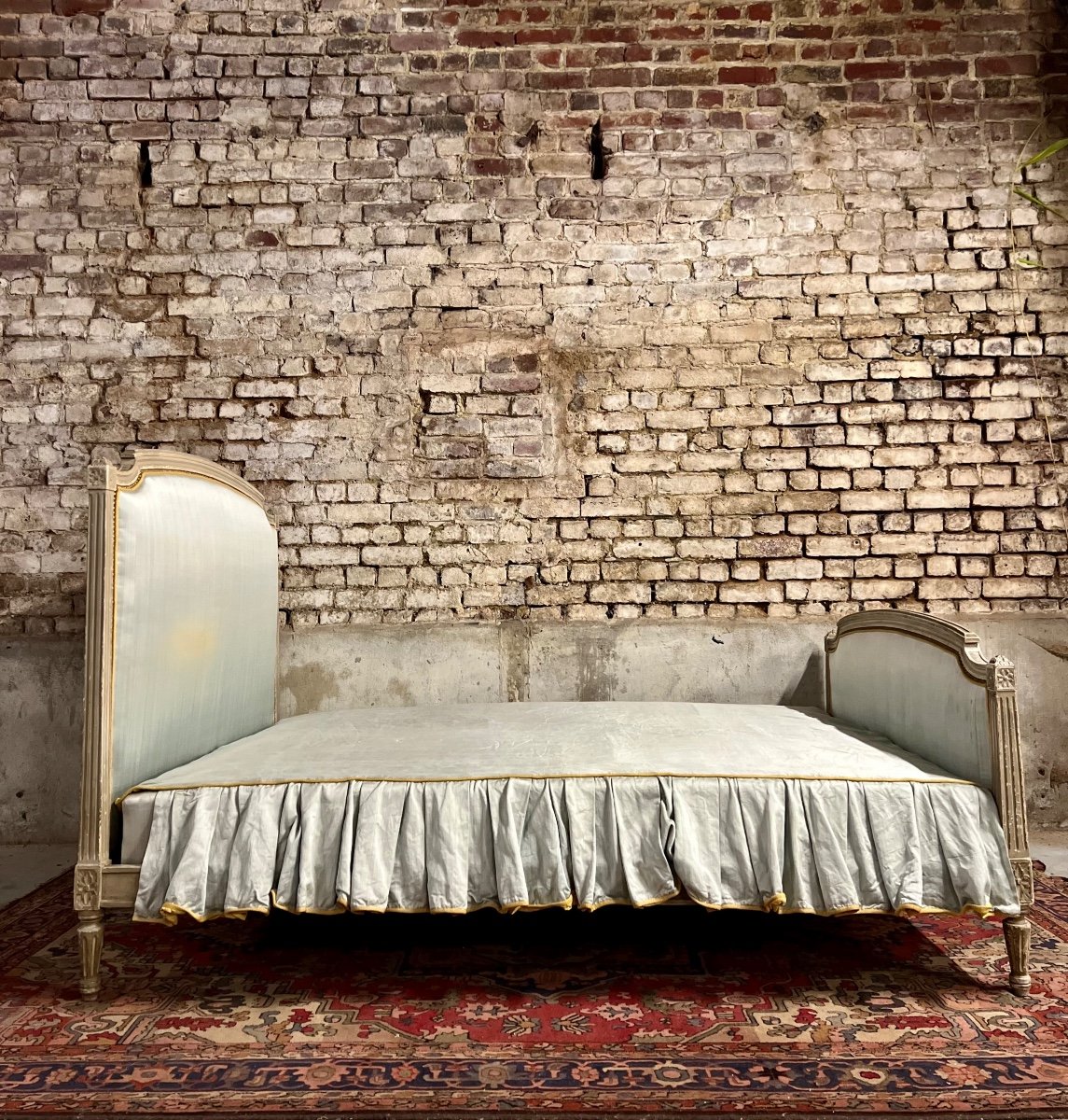 Louis XVI Style Lacquered Wood Bed XIX Eme Century-photo-1