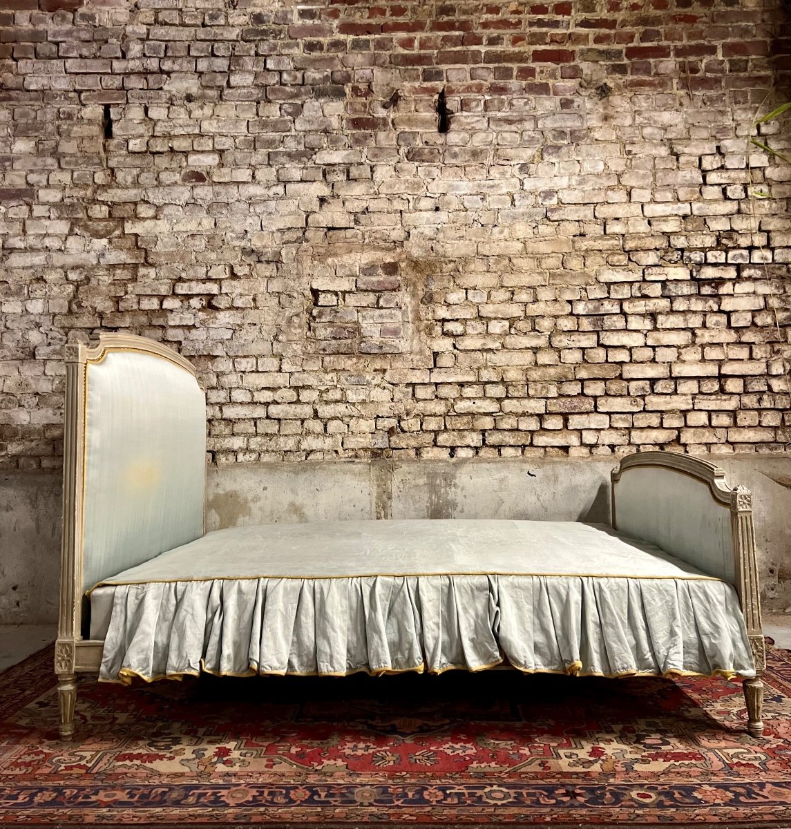 Lit En Bois Laqué De Style Louis XVI XIX Eme Siècle -photo-1