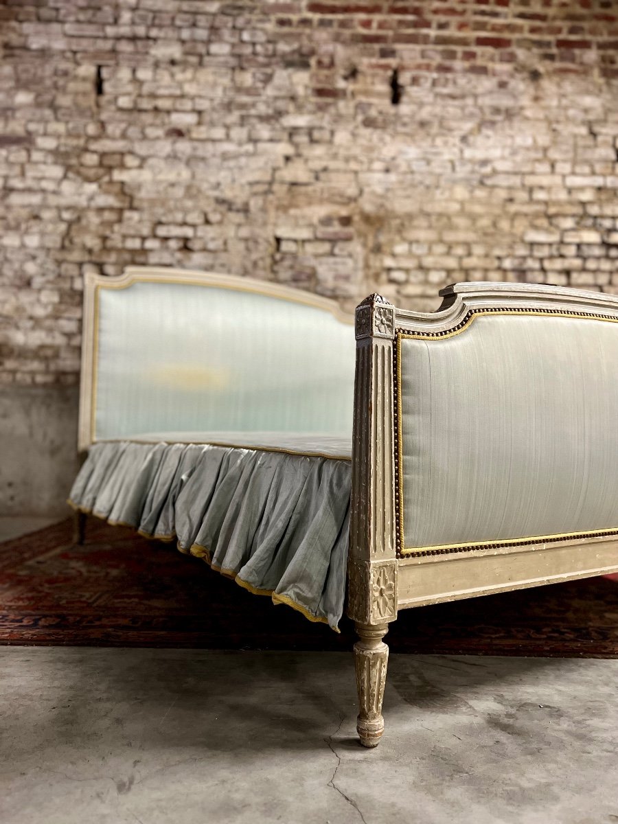 Lit En Bois Laqué De Style Louis XVI XIX Eme Siècle -photo-4
