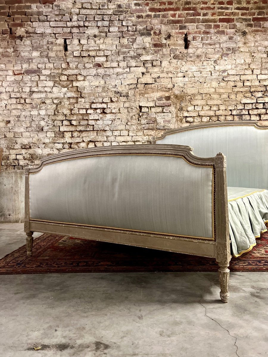 Louis XVI Style Lacquered Wood Bed XIX Eme Century-photo-8
