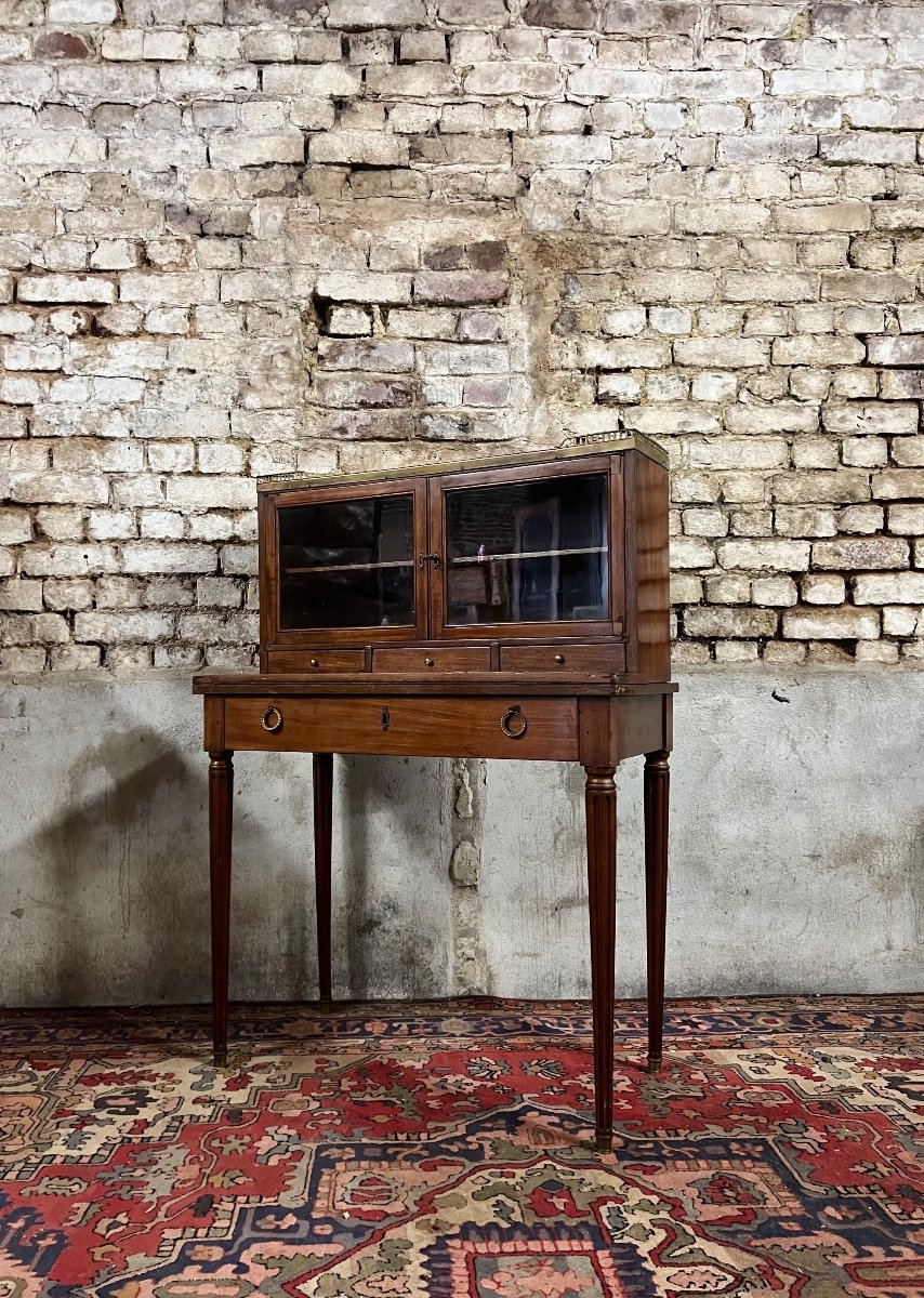Bureau Bonheur Du Jour En Acajou De Style Louis XVI XIX Eme Siècle -photo-2