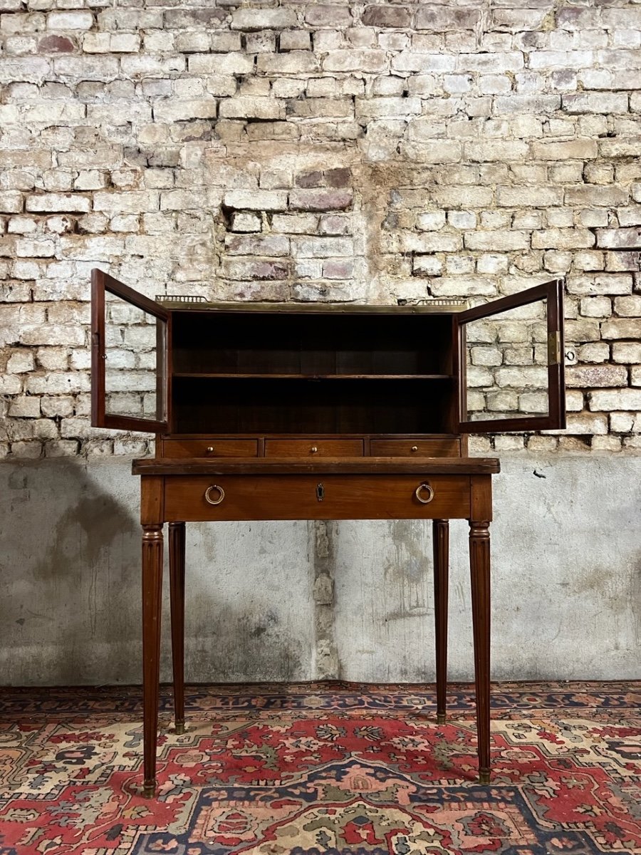 Bureau Bonheur Du Jour En Acajou De Style Louis XVI XIX Eme Siècle -photo-4