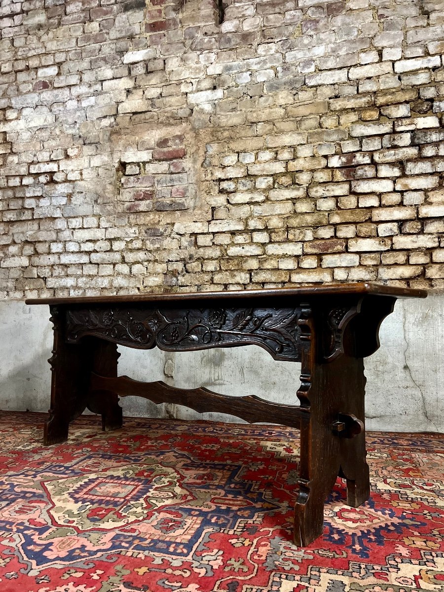 Console Table In Carved Oak From The 19th Century-photo-5