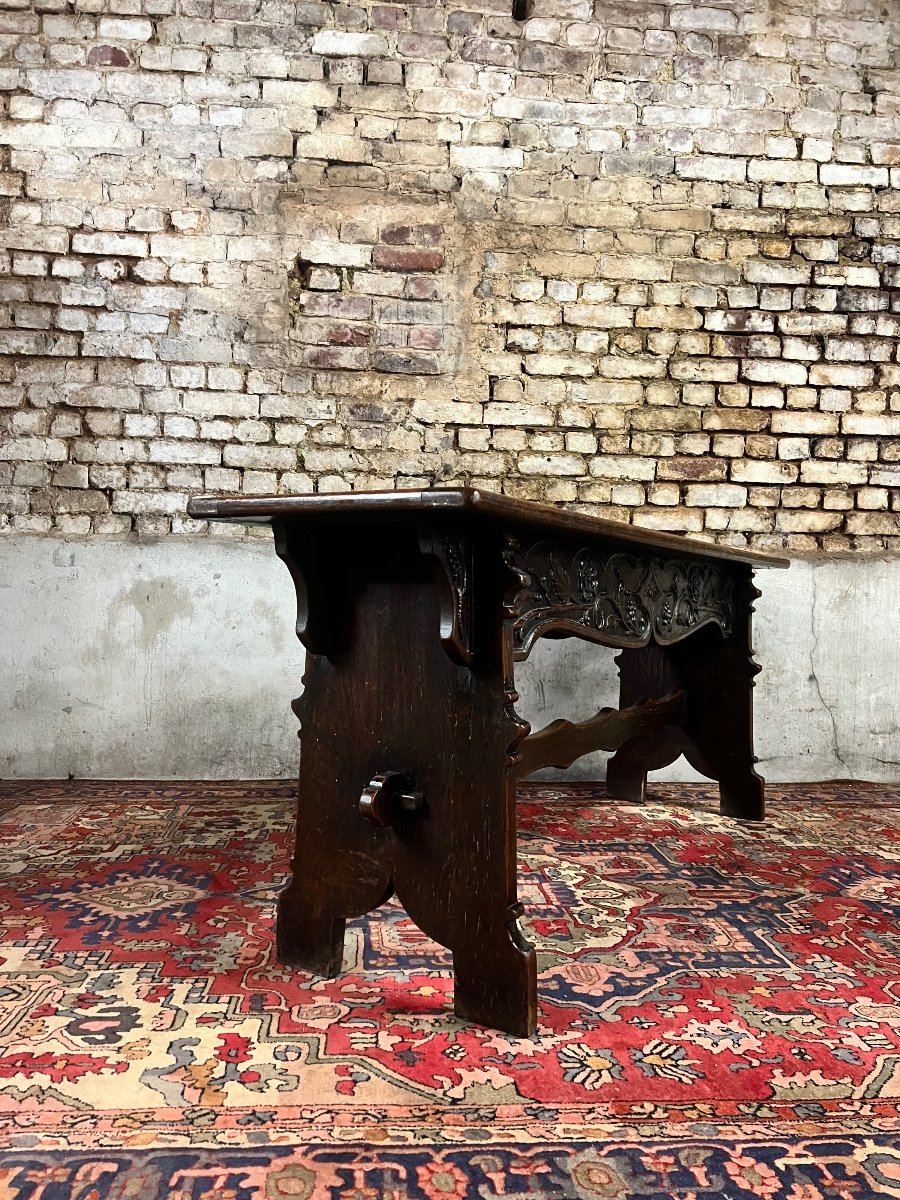 Console Table In Carved Oak From The 19th Century-photo-6