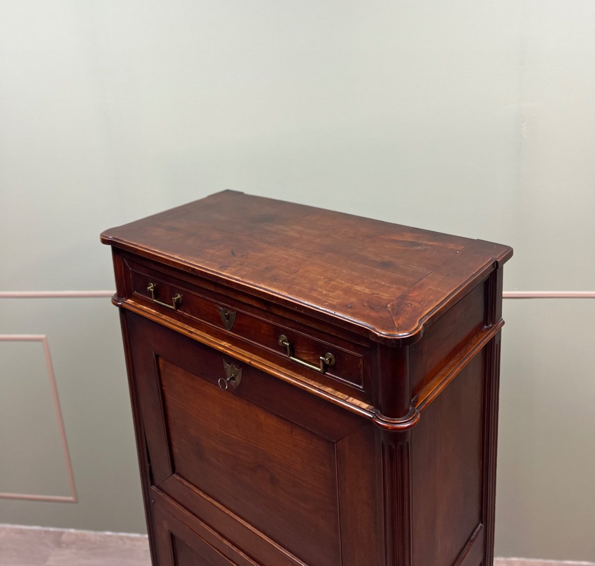 Secrétaire En Acajou D’époque Louis XVI XIII Eme Siècle -photo-4