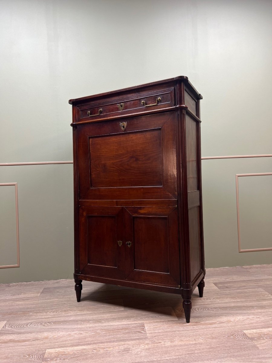 Secrétaire En Acajou D’époque Louis XVI XIII Eme Siècle -photo-5