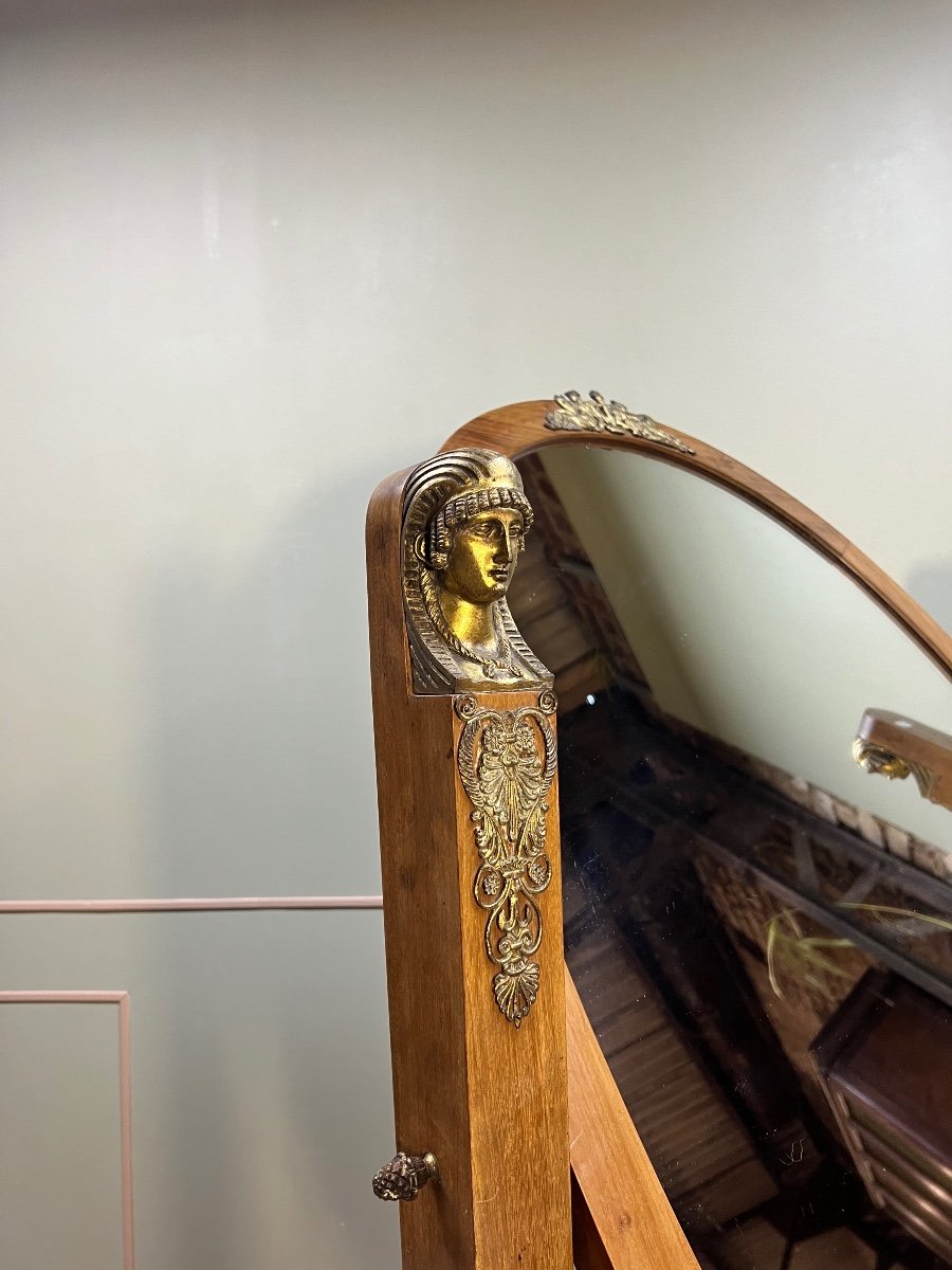 Psyche In Mahogany Empire Style Return From Egypt 19th Century -photo-4